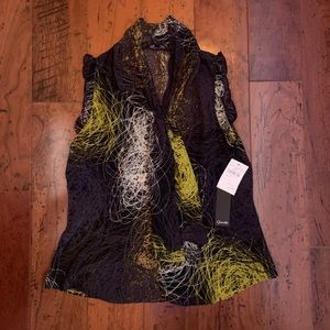 Gianetta// NWT sleeveless blouse black/green PS